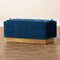Baxton Studio Powell Glam and Luxe Navy Blue Velvet Fabric and Gold PU Leather Storage Ottoman 175-11238-Zoro - alternate 3